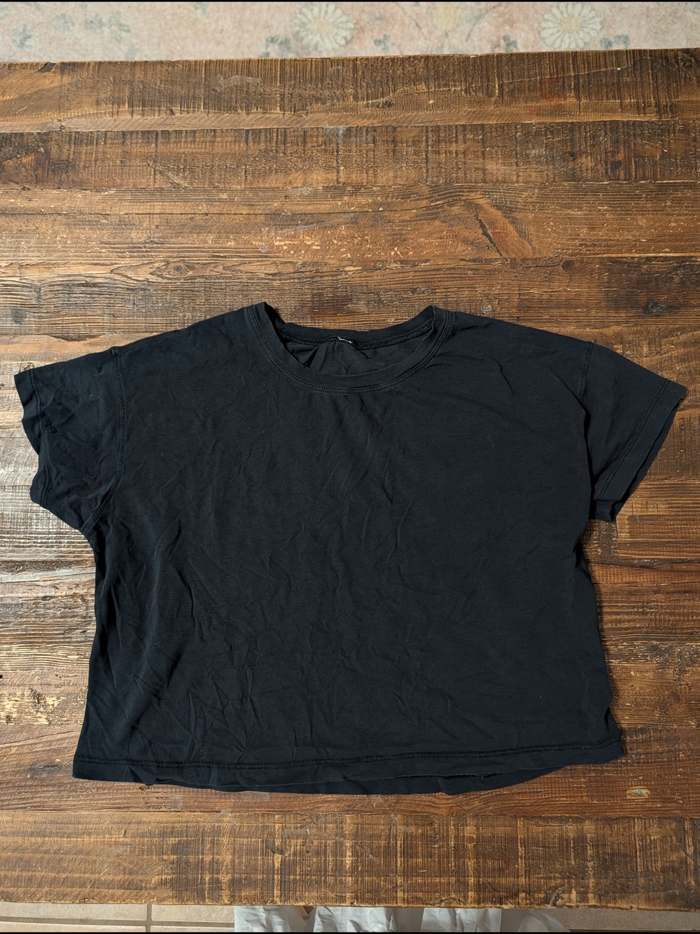 lululemon athletica Black Cropped Boxy Tee